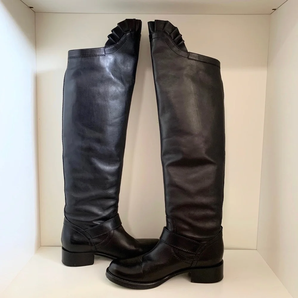 Valentino knee high leather boots